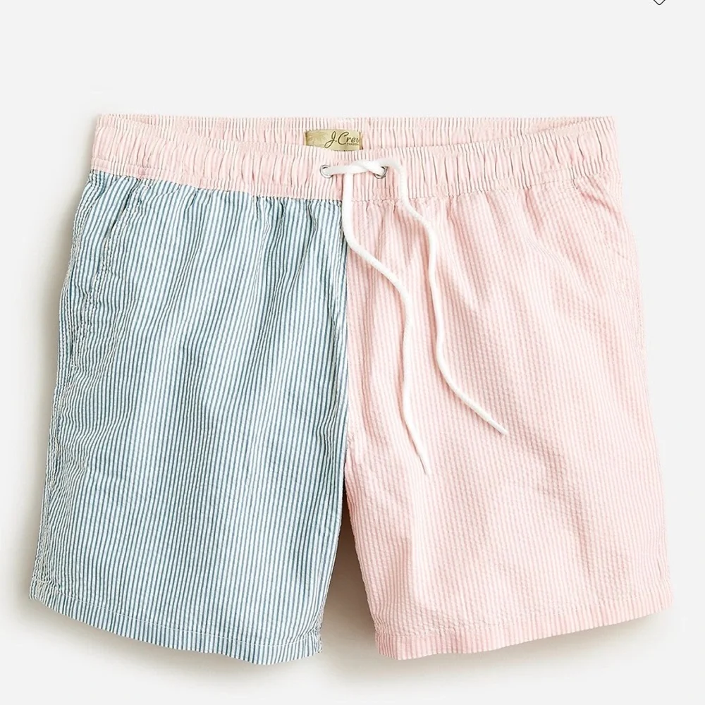 J. Crew Men's‎ Dual-Tone Striped Shorts - Pink and Green